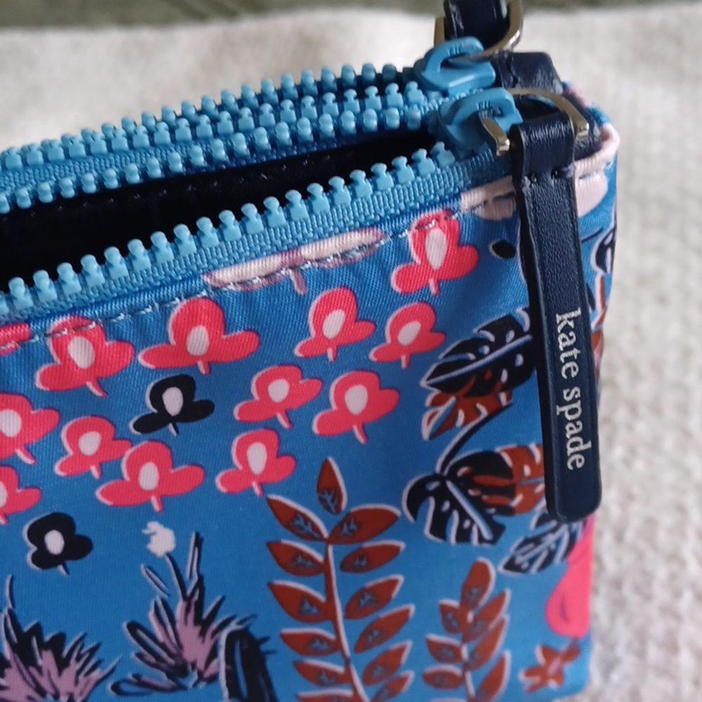 Kate Spade Jae Garden Cat Double Zip Wristlet Bag - Picture 8 of 8